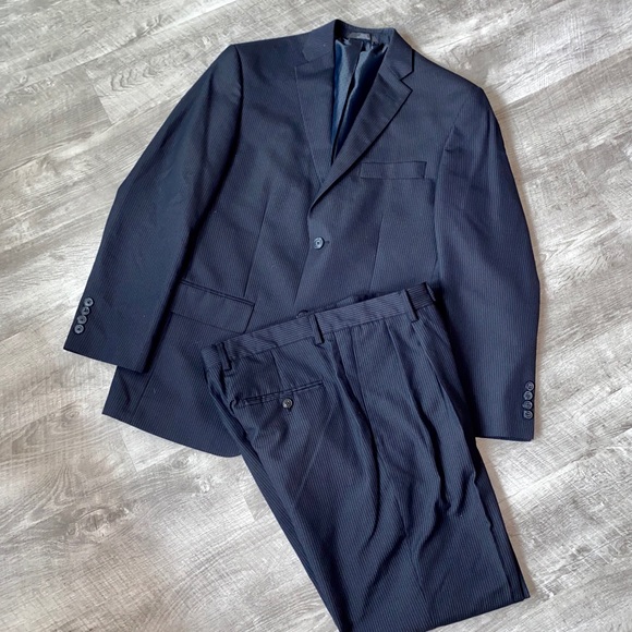 Haggar Other - Haggar Clothing Suit Set Business Navy Pinstripe